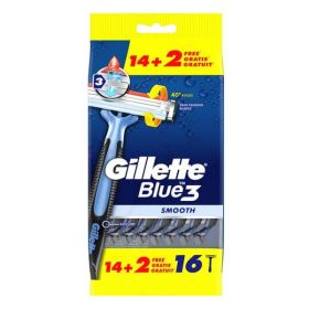 Aparat de Ras cu 3 Lame - Gillette Blue 3 Smooth, 16 buc