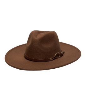 Palarie Belle Maro Cafea Fedora Cu Detaliu Auriu