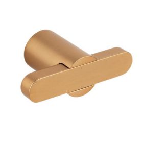 Buton pentru mobila Fusion, finisaj alama cava periata, 58x31.5 mm