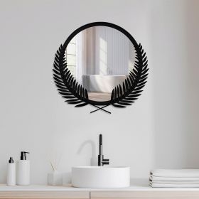 Oglinda decorativa, Palm Mirror M, Metal, Dimensiune: 48 x 45 cm, Negru