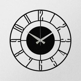 Ceas de perete, Enzoclock - S011, metal, 48 x 48 cm, negru