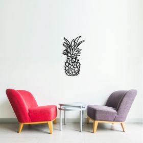 Decoratiune de perete, Ananas - M120, metal, 33 x 60 cm, negru