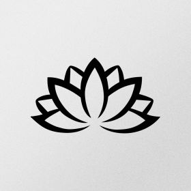 Decoratiune de perete, Lotus Flower 2 Metal Decor, metal, 60 x 35 cm, negru