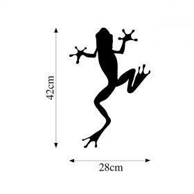 Decoratiune de perete, Frog, Metal, Dimensiune: 28 x 42 cm, Negru