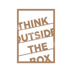 Decoratiune de perete, Think Outside The Box, Metal, 50 x 70 cm, Cupru