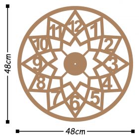 Ceas de perete, Metal Wall Clock 20, Metal, Dimensiune: 48 x 48 cm, Cupru