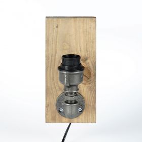 Lampa de masa, Evila Originals, 791EVL1550, Lemn, Negru/Argintiu