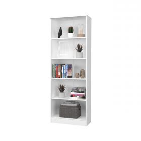 Biblioteca Flint, 4 Polite, Alba, 70 x 32 x 200 cm
