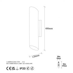Aplica de perete, Fulgor, 942FLG1276, Metal, Negru/Auriu
