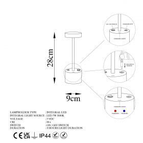 Lampa de masa, Fresno, 119FRS1418, Metal, Cupru