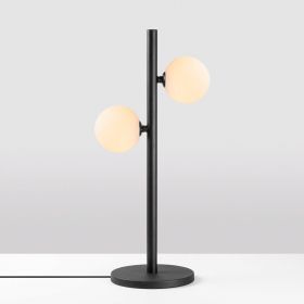 Lampa de masa, Fulgor, 942FLG1809, Metal, Alb/Negru