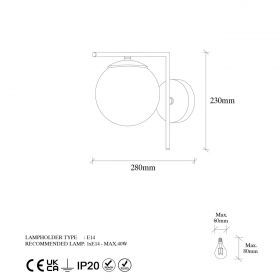 Aplica de perete, Lampana, 211LMP1122, Metal, Maro antichizat