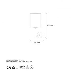 Aplica de perete, Lampana, 211LMP1125, Metal, Auriu