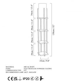 Lampadar, Lampana, 211LMP1102, Metal, Negru