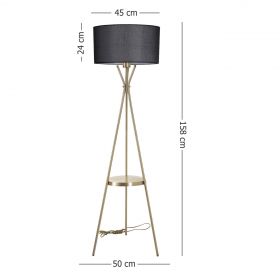 Lampadar, Luin, 534LUN3689, Metal, Negru