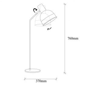 Lampa de masa, Sheen, 521SHN2160, Metal, Negru