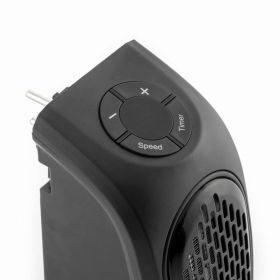 Mini-Radiator portabil cu stecher Heatpod, InnovaGoods, 400 W, 16 x 8.5 x 12.5 cm, negru