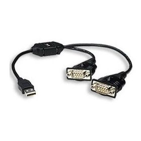 Cablu USB M - 2x RS-232 M, 0.45m, transparent