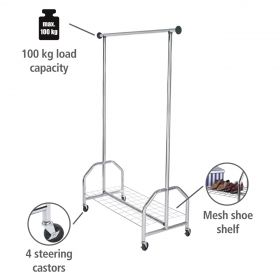 Suport mobil pentru haine, Wenko, Profi, 121 x 185 x 52 cm, metal/polipropilena