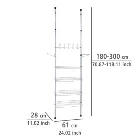 Suport extensibil pentru imbracaminte/incaltaminte, Wenko, Apollon, 28 x 61 x 180/300 cm, metal