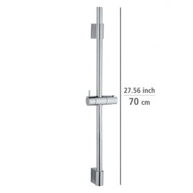 Bara cu suport pentru dus, Wenko, Classic, 70 cm, inox, gri