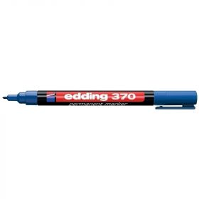 Marker permanent Edding 370, corp plastic, varf rotund, 1 mm, albastru