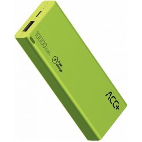 ACC+ Thin 10000 mAh, 1x USB, 2A, Green, Fast Charge