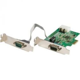 PEX2S953LP, 2-port PCI Express RS232 Serial Adapter Card - PCIe Serial DB9 Controller Card 16950 UART - Low Profile - Windows macOS Linux (PEX2S953LP) - serial adapter - PCIe - RS-232 x 2