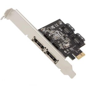 PEXESAT322I, 2 Port PCI Express SATA 6 Gbps eSATA Controller Card - Dual Port PCIe SATA III Card - 2 Int/2 Ext - SATA III 6Gbps (PEXESAT322I) - storage controller - SATA 6Gb/s / eSATA 6Gb/s - PCIe x1