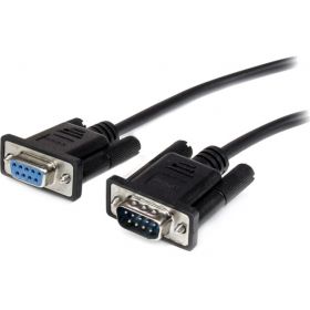 0.5m Black Straight Through DB9 RS232 Serial Cable - DB9 RS232 Serial Extension Cable - Male to Female Cable - 50cm (MXT10050CMBK) - serial extension cable - 50 cm