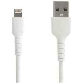 2m USB A to Lightning Cable - Durable Rugged White iPhone iPad Charge &amp; Sync Charger Cord w/Aramid Fiber Apple MFI Certified Lightning / USB - 2 m