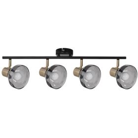 LISA double black and gold ceiling strip E14 wall lamp for living room