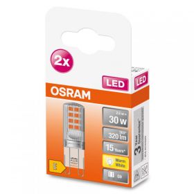 2 Becuri LED PIN, G9, 2.6W (30W), 320 lm, lumina calda (2700K)