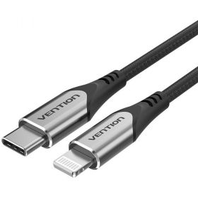 USB-C to Lightning Charging Vention, PD 3A, 1.5m Negru