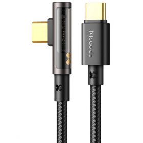 USB to USB-C Prism 90 degree CA-3401, 100W, 1.8m Negru