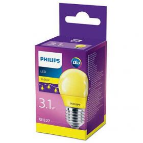 Bec LED COLORED YELLOW P45, E27, 3.1W (25W), lumina galbena