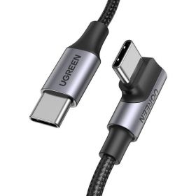 Angle USB-C to USB-C US334 5A, PD 100W, 2m Negru