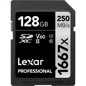 128GB SDXC Pro 1667X UHS-II U3 R250/W120 (V60)