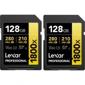 128GB SDXC Pro 1800x U3 UHS-II R280/W210 (V60) - 2pack