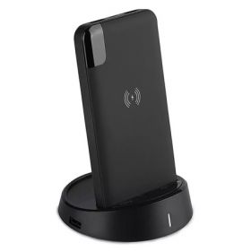 POWER BANK 8000MAH INCARCARE WIRELESS MODEL STAND - NEGRU