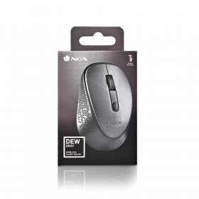 mouse wireless ngs dew gray, 1600dpi, silent click, gri