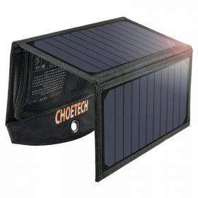 panou solar portabil choetech sc001, 19w, 2x usb, negru