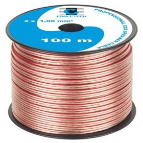 cablu difuzor cca 2x1.00mm transparent 100m