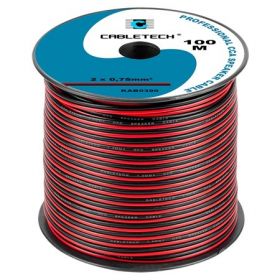 cablu difuzor cca 2x0.75mm rosu/negru 100m