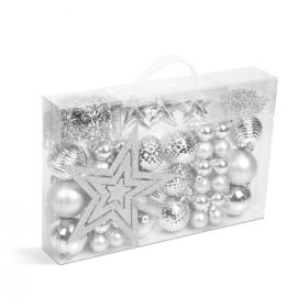 set decoratiuni de brad - argintii - 66 buc / set