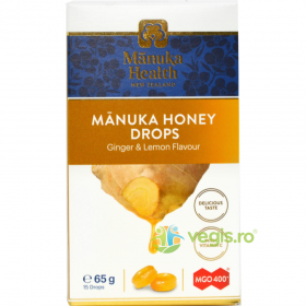 Bomboane cu Miere de Manuka MGO™ 400+, Ghimbir si Lamaie 65g