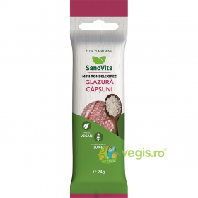 Mini Rondele din Orez cu Glazura de Capsuni 24g