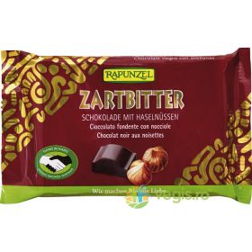 Ciocolata Amaruie Vegana Cristalino 60% si Alune Intregi Ecologica/Bio 100g
