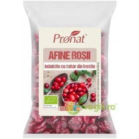 Afine Rosii Indulcite cu Zahar din Trestie Ecologice/Bio 200g