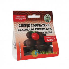 Cirese Confiate cu Glazura de Ciocolata Neagra 120g